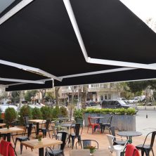 Black, Cafe, Hinged Awning