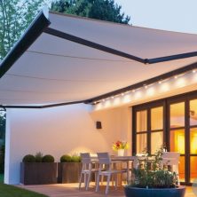 White, Garden House, Hinged Awning